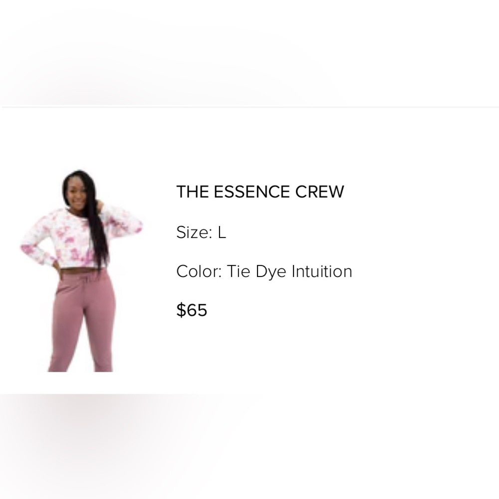 Balance Athletica The Essence Crew - size L - color Tie Dye Intuition